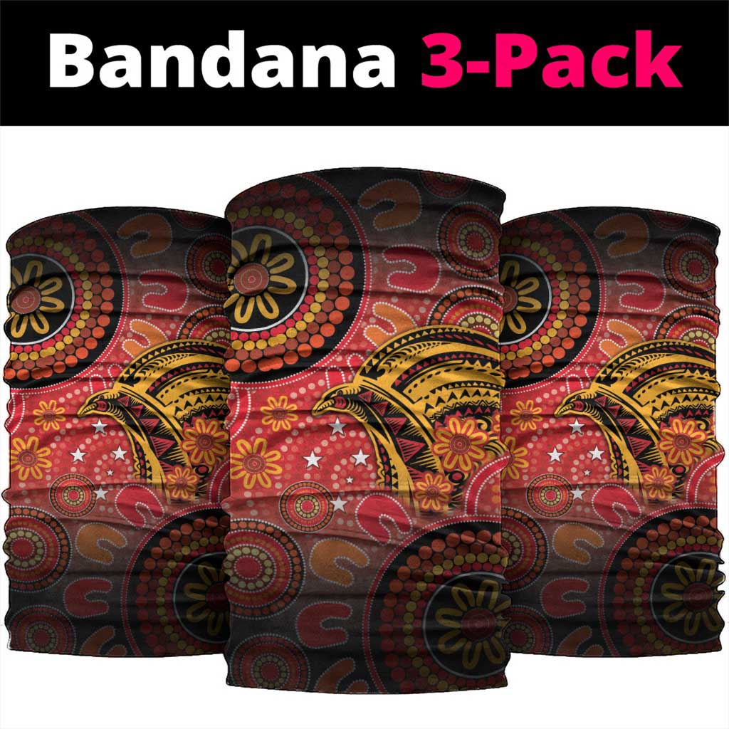 Papua New Guinea Neck Gaiter Birds Of Paradise With Aboriginal Pattern - Polynesian Pride