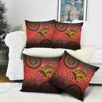 Papua New Guinea Pillow Cover Birds Of Paradise With Aboriginal Pattern - Polynesian Pride