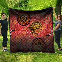 Papua New Guinea Quilt Birds Of Paradise With Aboriginal Pattern - Polynesian Pride