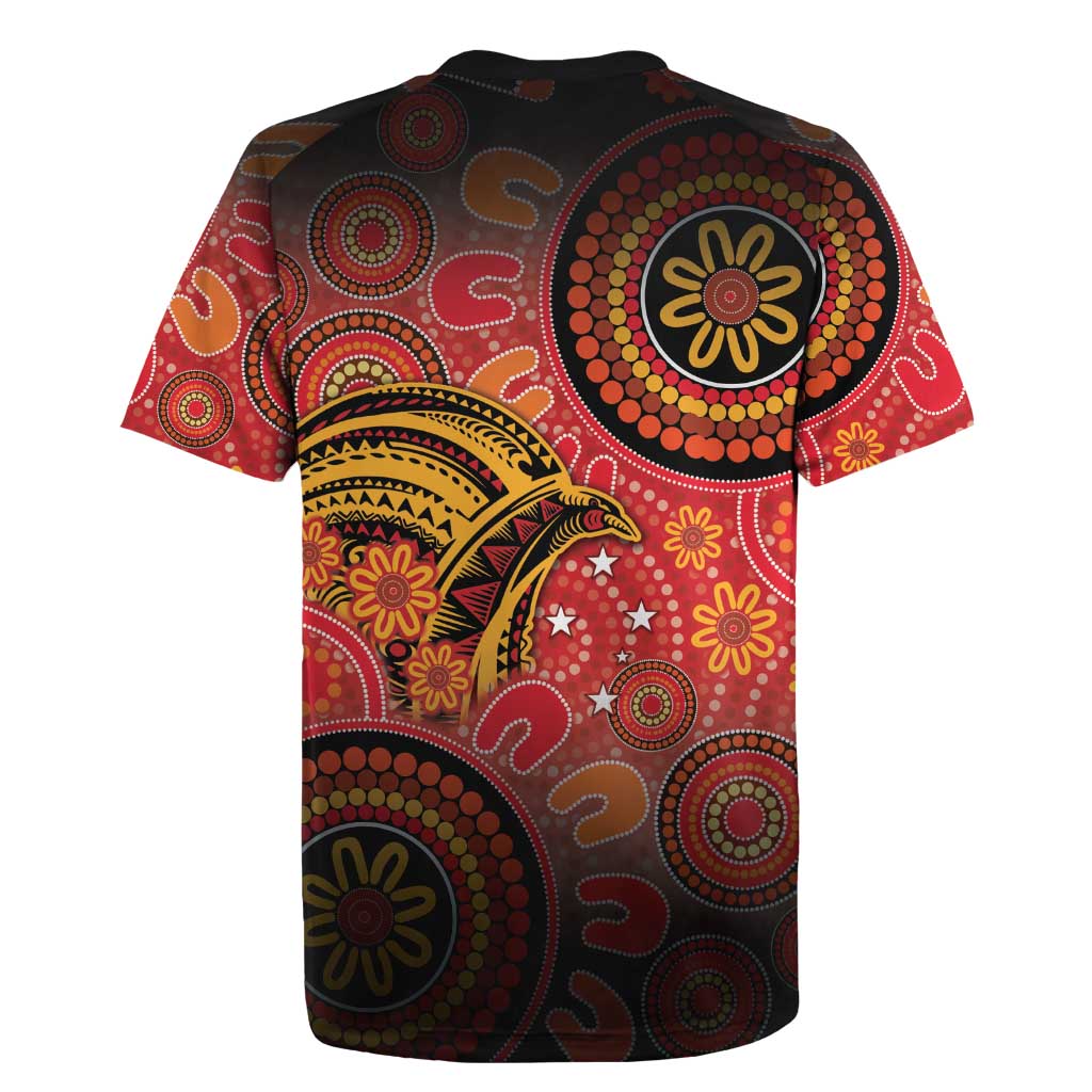 Papua New Guinea Rugby Jersey Birds Of Paradise With Aboriginal Pattern LT05 - Polynesian Pride