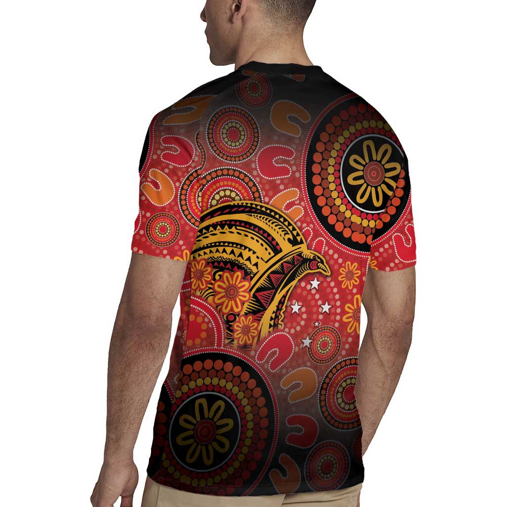 Papua New Guinea Rugby Jersey Birds Of Paradise With Aboriginal Pattern LT05 - Polynesian Pride