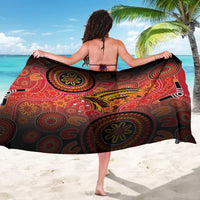 Papua New Guinea Sarong Birds Of Paradise With Aboriginal Pattern - Polynesian Pride
