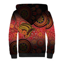 Papua New Guinea Sherpa Hoodie Birds Of Paradise With Aboriginal Pattern LT05 - Polynesian Pride