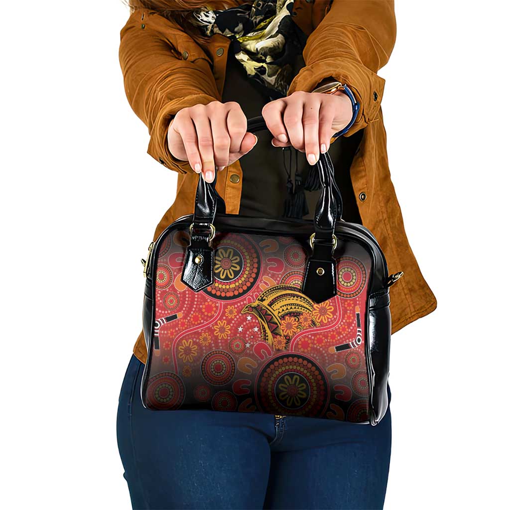 Papua New Guinea Shoulder Handbag Birds Of Paradise With Aboriginal Pattern - Polynesian Pride