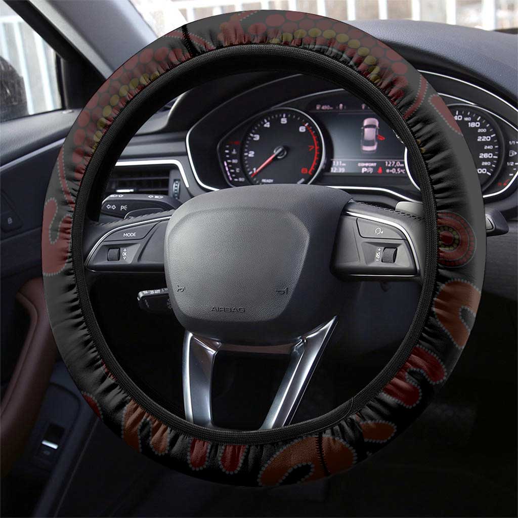 Papua New Guinea Steering Wheel Cover Birds Of Paradise With Aboriginal Pattern LT05 - Polynesian Pride