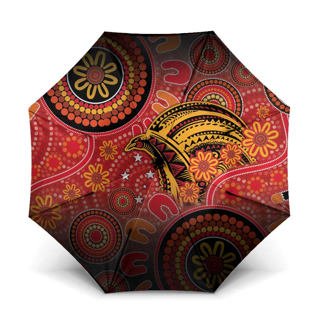 Papua New Guinea Umbrella Birds Of Paradise With Aboriginal Pattern - Polynesian Pride