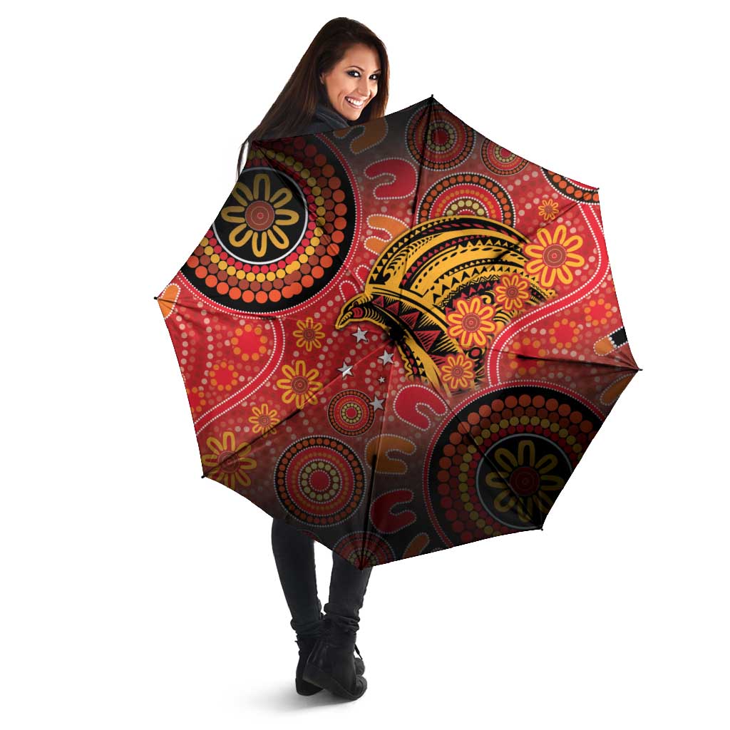 Papua New Guinea Umbrella Birds Of Paradise With Aboriginal Pattern - Polynesian Pride