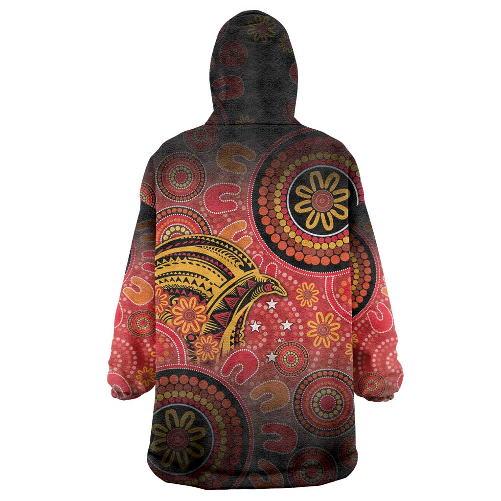 Papua New Guinea Wearable Blanket Hoodie Birds Of Paradise With Aboriginal Pattern LT05 - Polynesian Pride