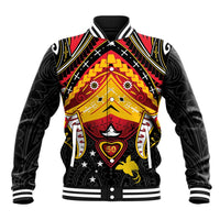 Papua New Guinea Independence Day Baseball Jacket Tribal Mask LT05 Unisex Red - Polynesian Pride