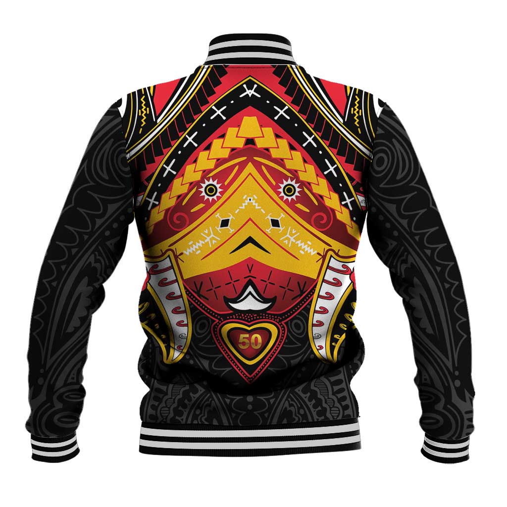 Papua New Guinea Independence Day Baseball Jacket Tribal Mask LT05 - Polynesian Pride