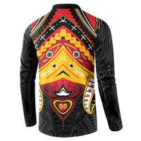 Papua New Guinea Independence Day Button Sweatshirt Tribal Mask LT05 - Polynesian Pride