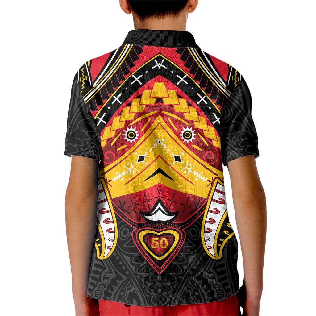 Papua New Guinea Independence Day Kid Polo Shirt Tribal Mask - Polynesian Pride