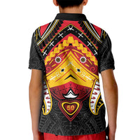 Papua New Guinea Independence Day Kid Polo Shirt Tribal Mask - Polynesian Pride