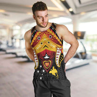 Papua New Guinea Independence Day Men Tank Top Tribal Mask LT05 Red - Polynesian Pride