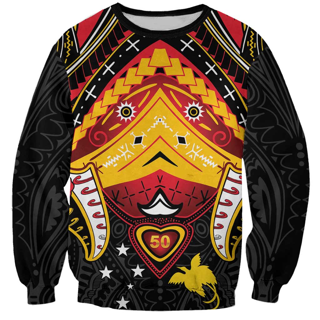 Papua New Guinea Independence Day Sweatshirt Tribal Mask LT05 Unisex Red - Polynesian Pride