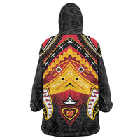 Papua New Guinea Independence Day Wearable Blanket Hoodie Tribal Mask LT05 - Polynesian Pride