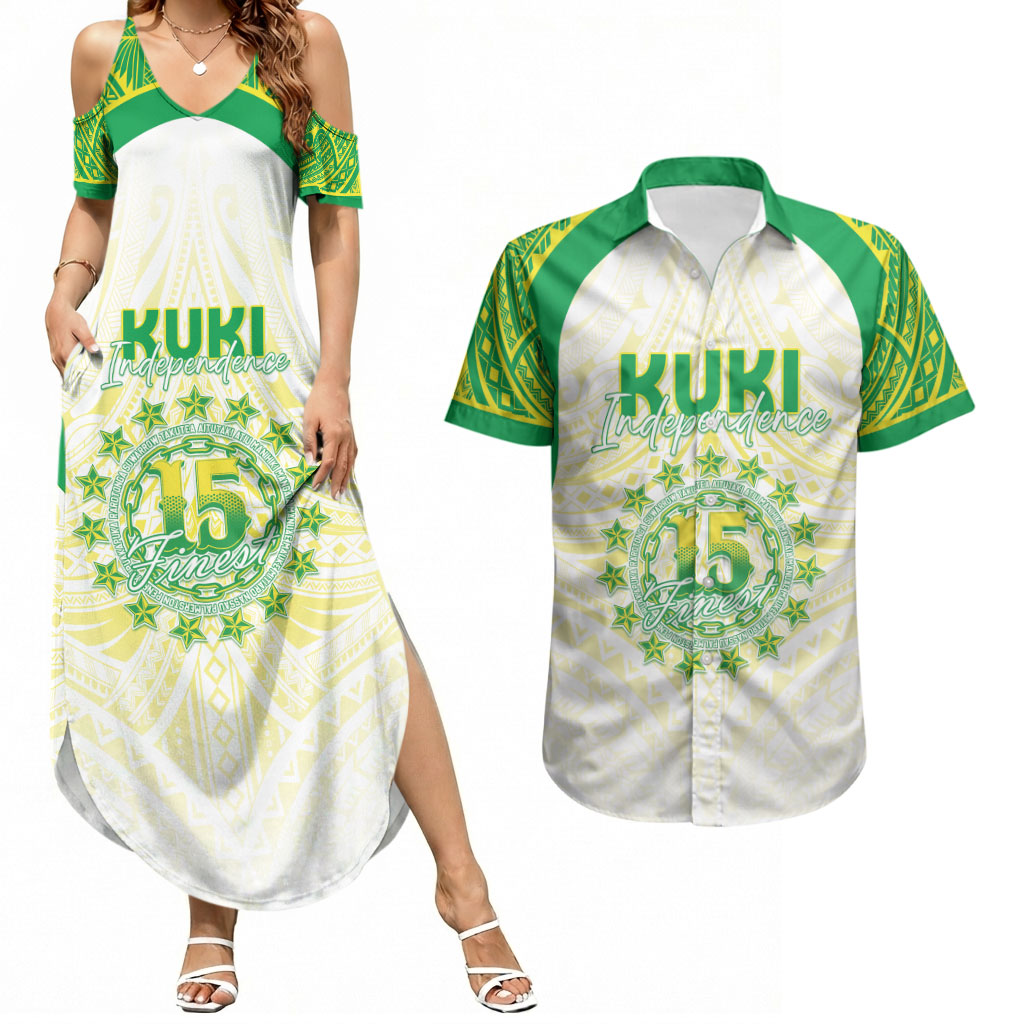 Kuki Independence 2026 Couples Matching Summer Maxi Dress and Hawaiian Shirt Cook Islands 15 Finest White Version