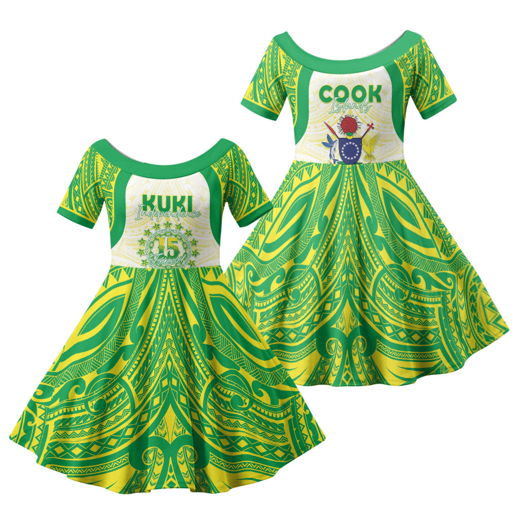Kuki Independence 2026 Family Matching Puletasi and Hawaiian Shirt Cook Islands 15 Finest White Version