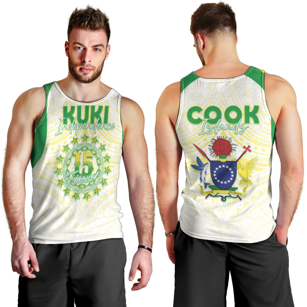 Kuki Independence 2026 Men Tank Top Cook Islands 15 Finest White Version
