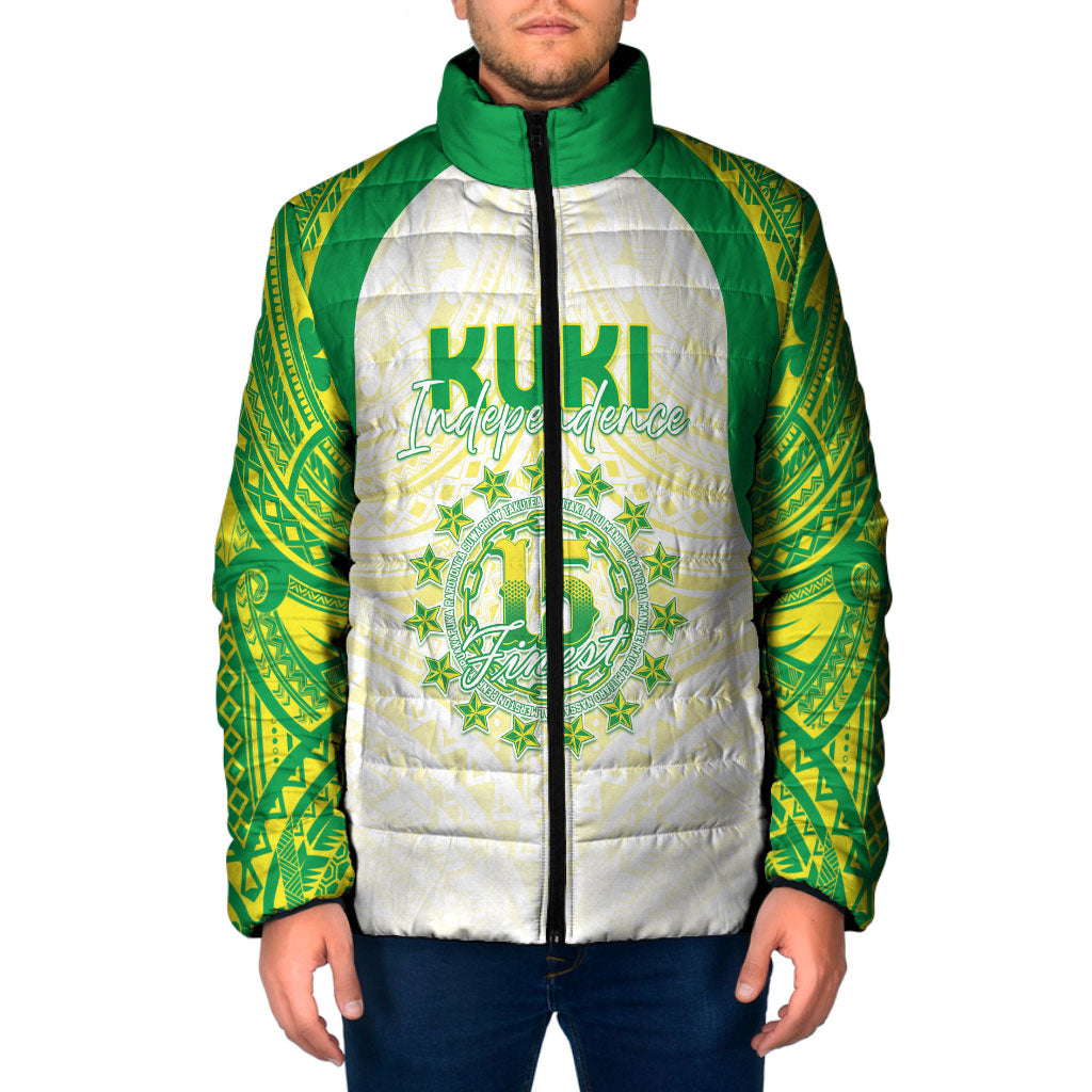 Kuki Independence 2026 Padded Jacket Cook Islands 15 Finest White Version LT05 Men White - Polynesian Pride