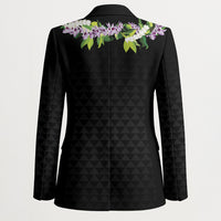 Hawaii Statehood Day Blazer Kakau Pattern With Maile Pikake Honohono Lei