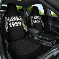 Hawaii Statehood Day Car Seat Cover Kakau Pattern With Maile Pikake Honohono Lei