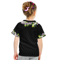 Hawaii Statehood Day Kid T Shirt Kakau Pattern With Maile Pikake Honohono Lei