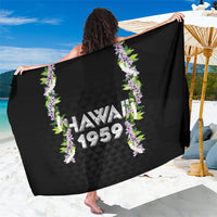 Hawaii Statehood Day Sarong Kakau Pattern With Maile Pikake Honohono Lei