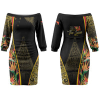 Papua New Guinea Hapi De Bilong Indipendens Couples Matching Off The Shoulder Long Sleeve Dress and Hawaiian Shirt Special Style LT05 - Polynesian Pride
