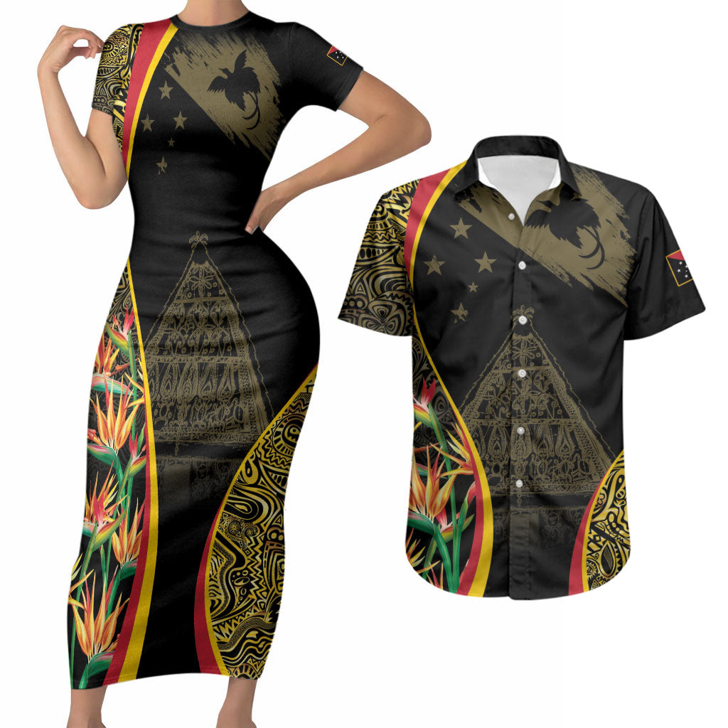 Papua New Guinea Hapi De Bilong Indipendens Couples Matching Short Sleeve Bodycon Dress and Hawaiian Shirt Special Style