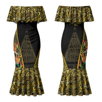 Papua New Guinea Hapi De Bilong Indipendens Family Matching Mermaid Dress and Hawaiian Shirt Special Style LT05 Mom's Dress Black - Polynesian Pride