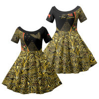 Papua New Guinea Hapi De Bilong Indipendens Family Matching Off The Shoulder Long Sleeve Dress and Hawaiian Shirt Special Style