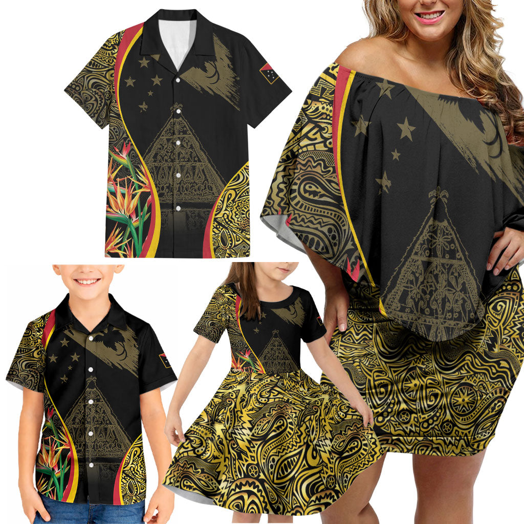 Papua New Guinea Hapi De Bilong Indipendens Family Matching Off Shoulder Short Dress and Hawaiian Shirt Special Style LT05 - Polynesian Pride