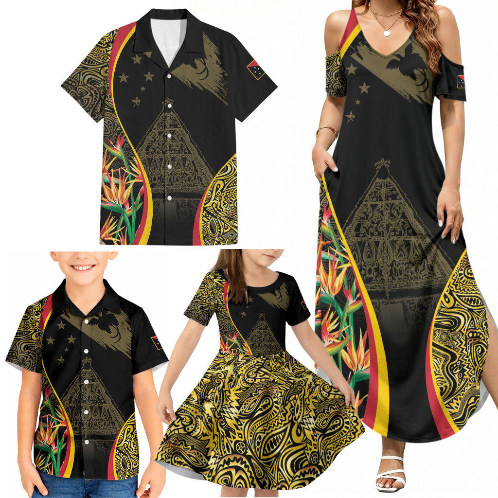Papua New Guinea Hapi De Bilong Indipendens Family Matching Summer Maxi Dress and Hawaiian Shirt Special Style LT05 - Polynesian Pride