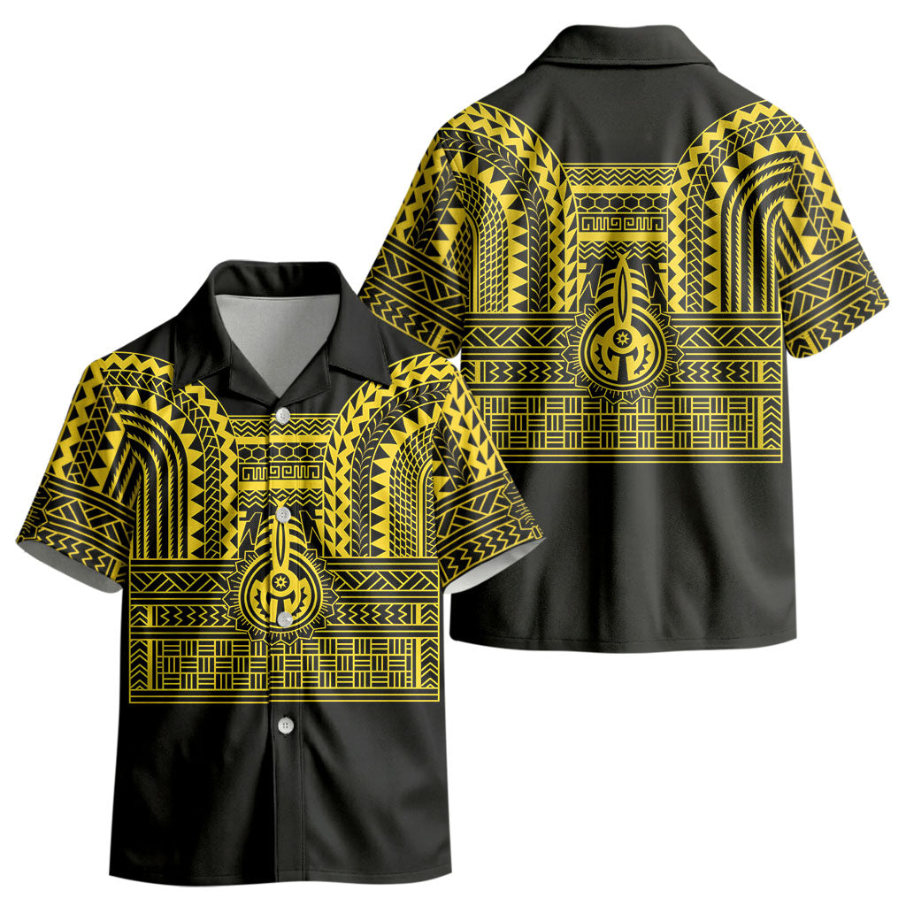Philippines Filipinos Kid Hawaiian Shirt Igorot Tribal Pattern Black