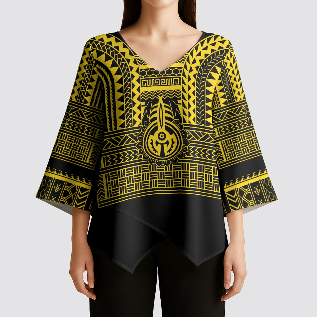 Philippines Filipinos Kimono Sleeve Blouse Igorot Tribal Pattern Black