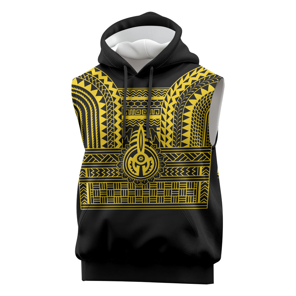 Philippines Filipinos Sleeveless Hoodie Igorot Tribal Pattern Black