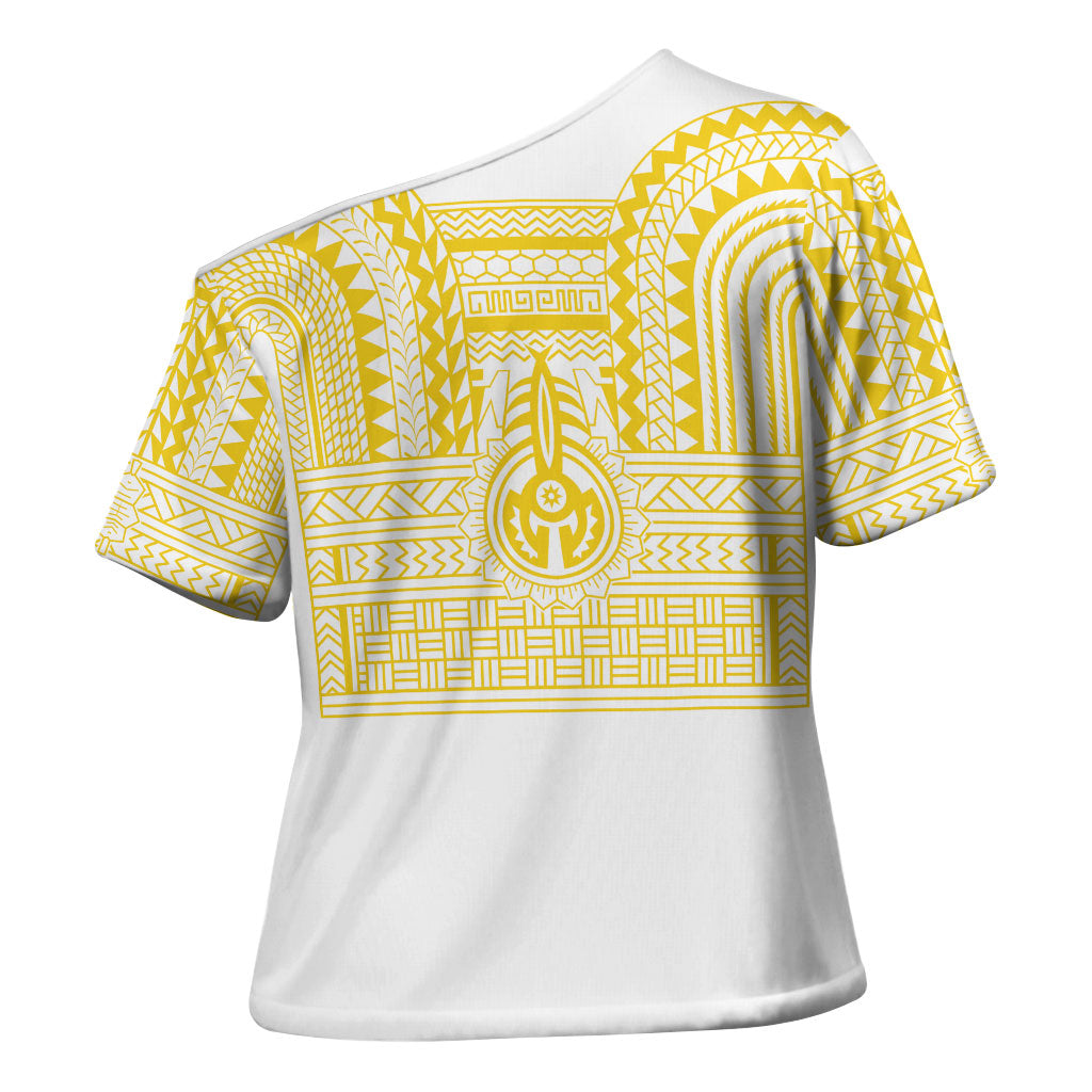 Philippines Filipinos Cross Shoulder Shirt Igorot Tribal Pattern White