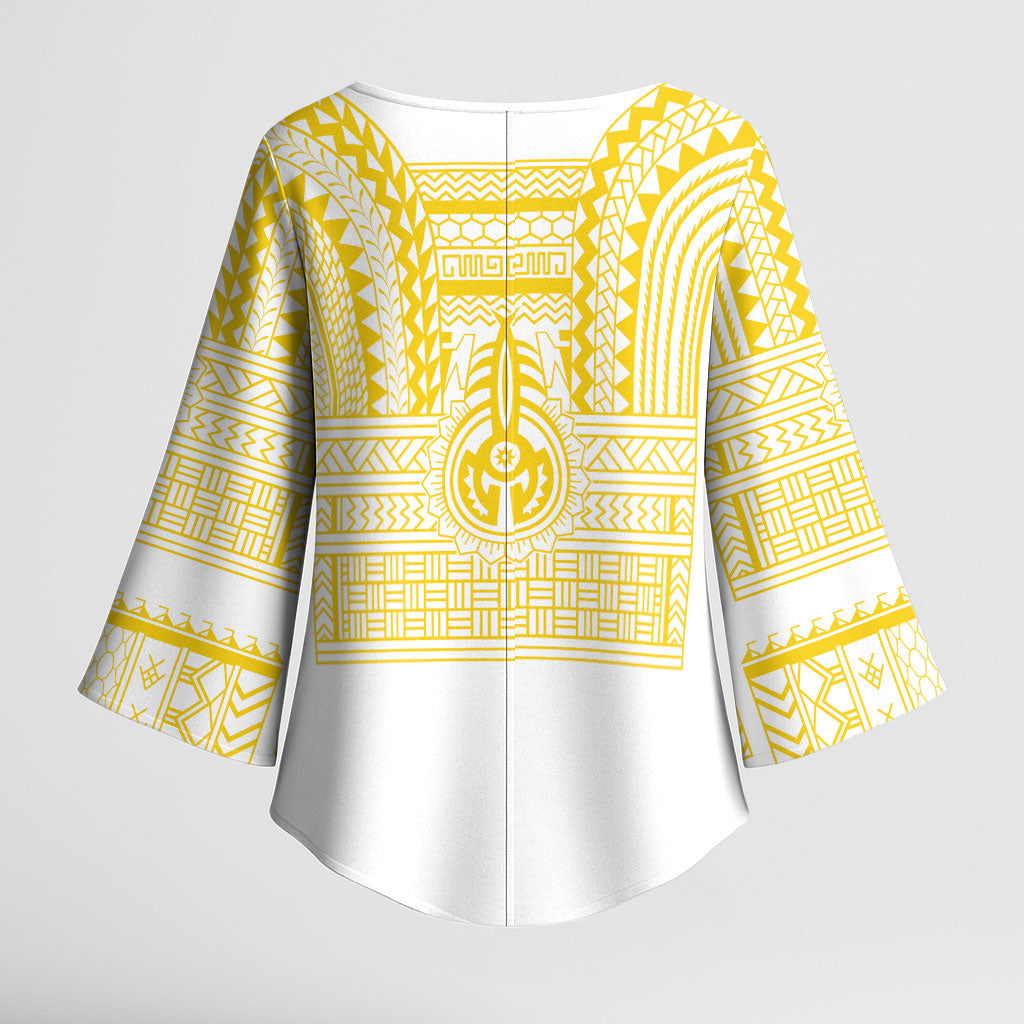 Philippines Filipinos Kimono Sleeve Blouse Igorot Tribal Pattern White