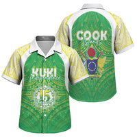 Kuki Independence 2026 Family Matching Off The Shoulder Long Sleeve Dress and Hawaiian Shirt Cook Islands 15 Finest Green Version LT05 Son's Shirt Green - Polynesian Pride