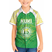 Kuki Independence 2026 Kid Hawaiian Shirt Cook Islands 15 Finest Green Version