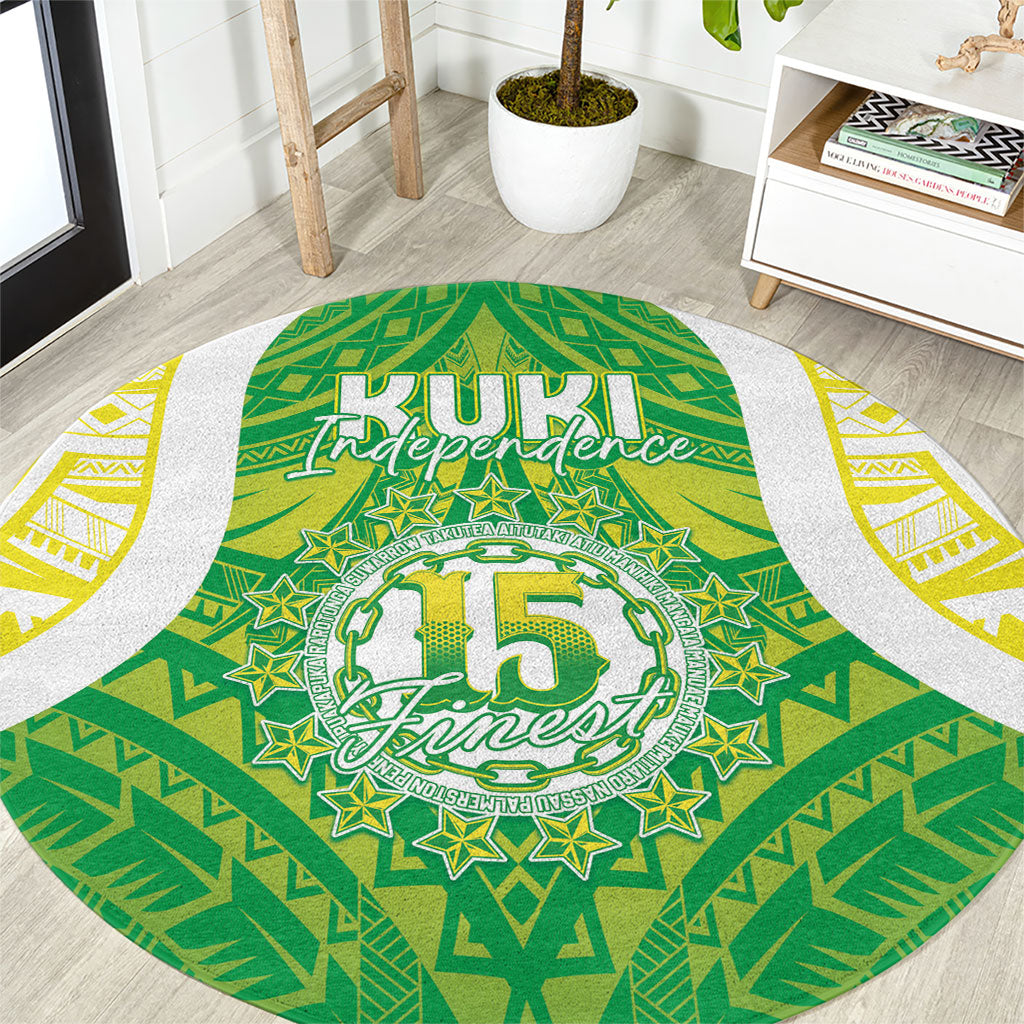 Kuki Independence 2026 Round Carpet Cook Islands 15 Finest Green Version