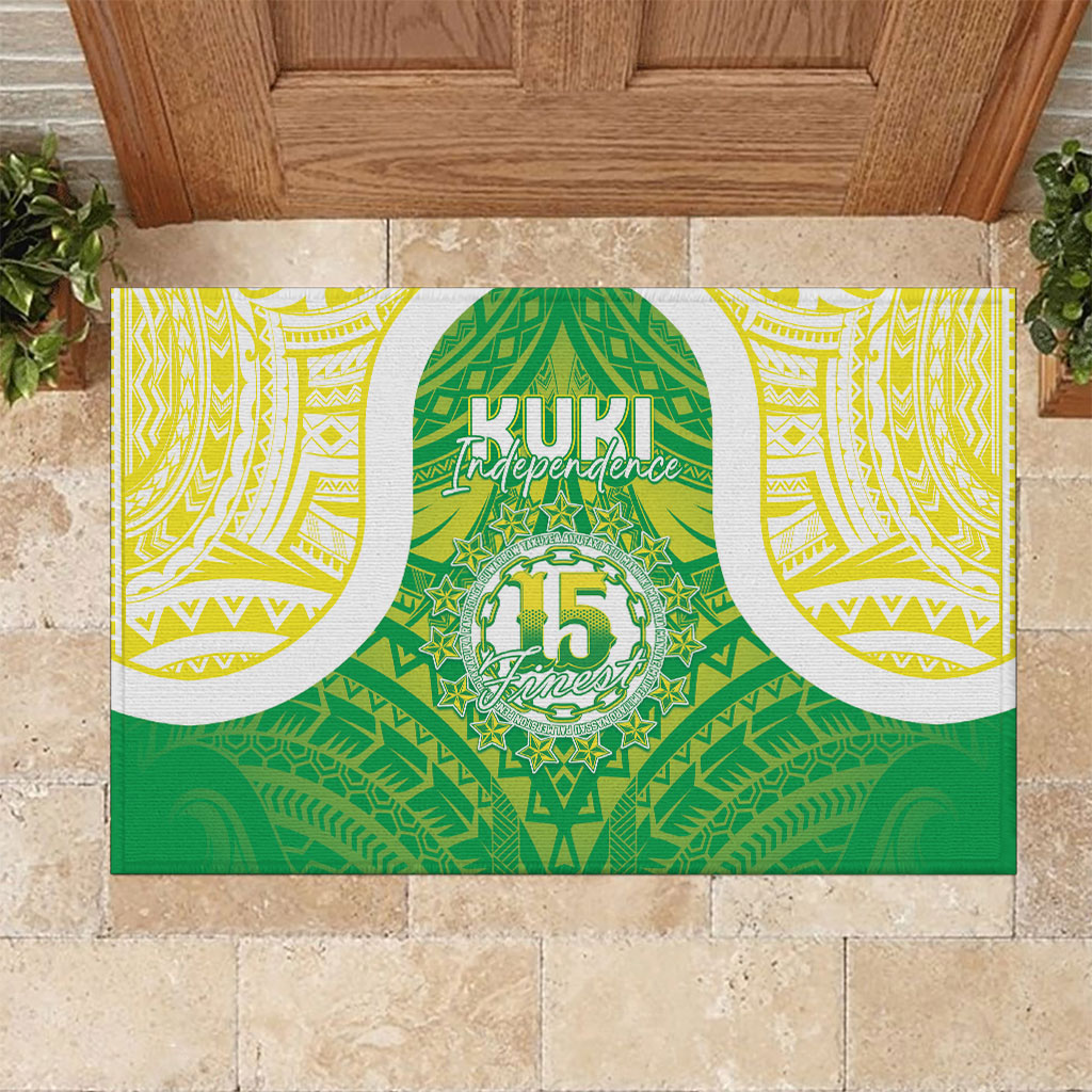 Kuki Independence 2026 Rubber Doormat Cook Islands 15 Finest Green Version