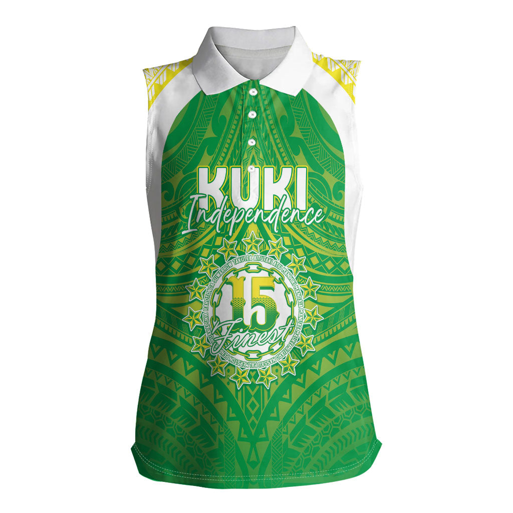 Kuki Independence 2026 Women Sleeveless Polo Shirt Cook Islands 15 Finest Green Version