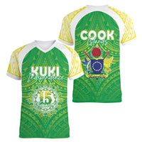 Kuki Independence 2026 Women V-Neck T-Shirt Cook Islands 15 Finest Green Version