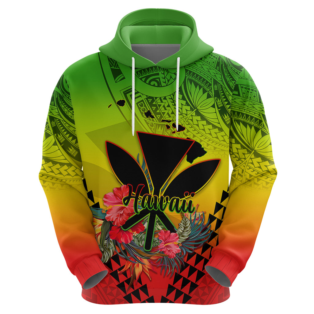 Personalized Hawaii Hoodie Kakau Kanaka Maoli With Hibiscus Flowers LT05 - Polynesian Pride