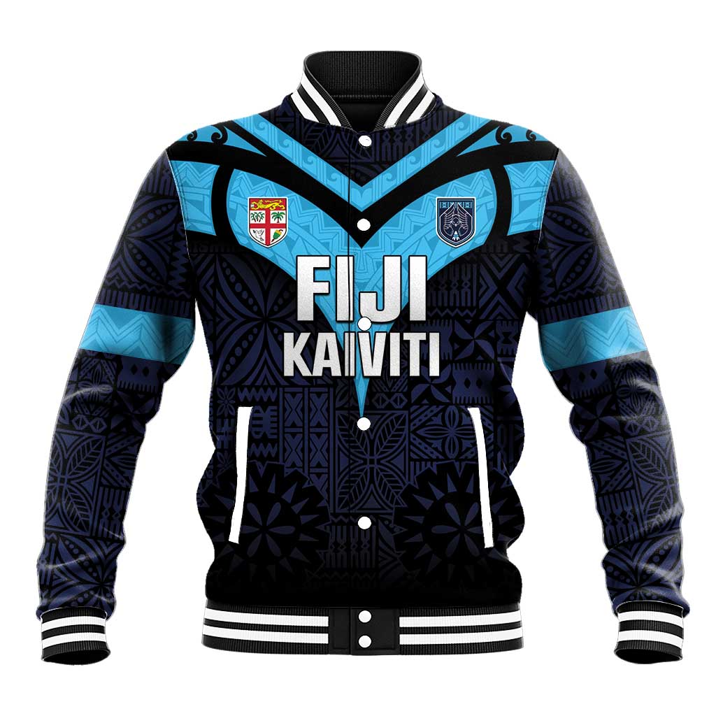 Custom Fiji Kaiviti Rugby Baseball Jacket Fiji Tapa Pattern