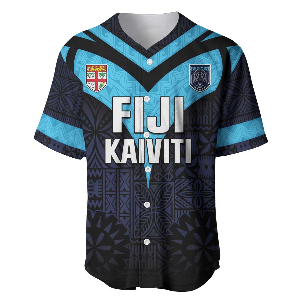 Custom Fiji Kaiviti Rugby Baseball Jersey Fiji Tapa Pattern