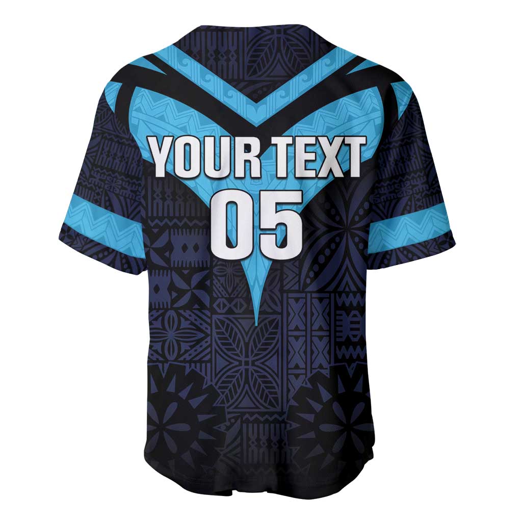 Custom Fiji Kaiviti Rugby Baseball Jersey Fiji Tapa Pattern