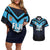 Custom Fiji Kaiviti Rugby Couples Matching Off Shoulder Short Dress and Hawaiian Shirt Fiji Tapa Pattern